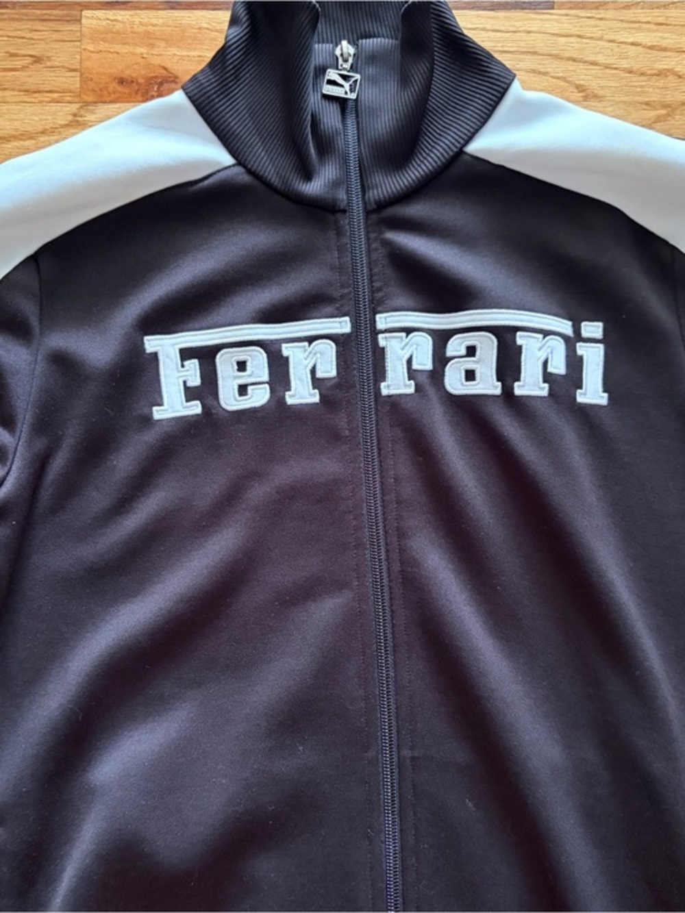Puma Ferrari Black and White Racing Track Jacket
